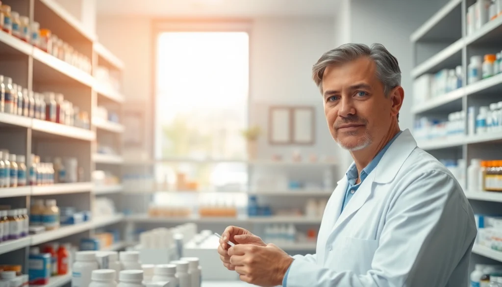 Buy Xanax with confidence in a professional pharmacy setting, highlighting medication preparation.