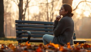 Reflecting on the complexities of relationship breakup amidst calming autumn scenery.