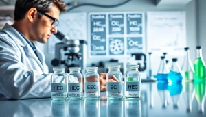 HEC manufacturer demonstrating hydroxyethyl cellulose analysis in a professional lab setting.