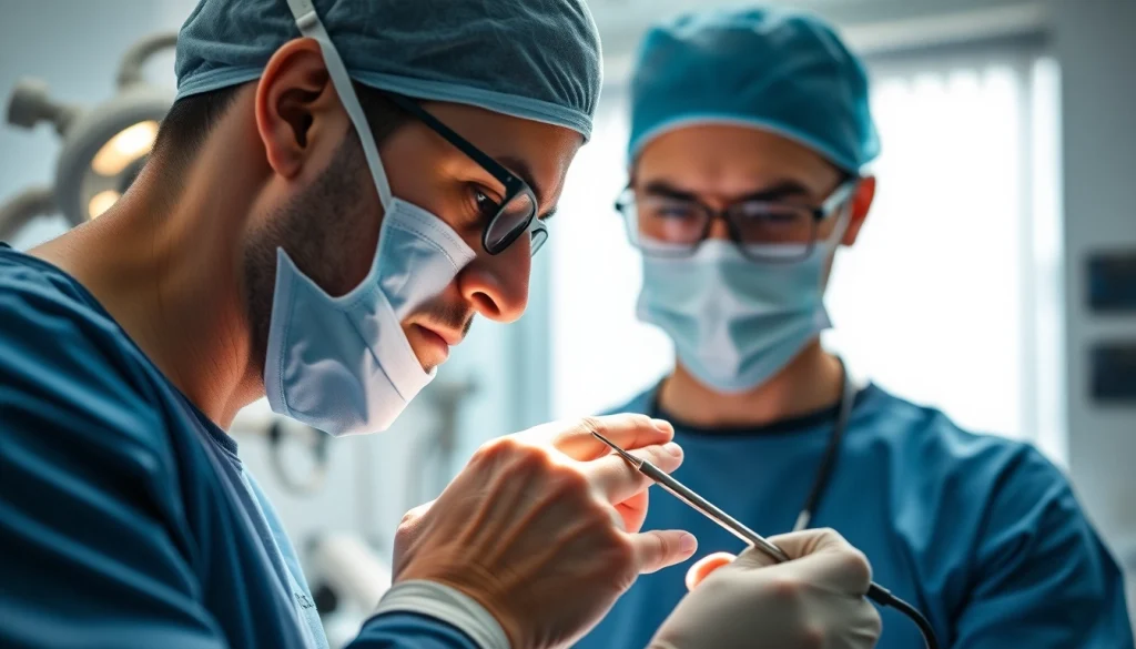 Erfahrene Handchirurgie Braunschweig zeigt präzise Technik bei einer Operation.