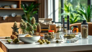 Shop for premium weed online with an inviting display of cannabis products and accessories.