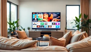 Utilisez le code IPTV pour accéder à vos chaînes préférées dans un salon moderne.