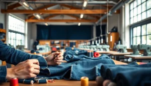 Showcasing artisans at work in jeans cloth manufacturers producing high-quality denim garments.