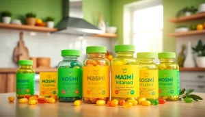 Showcasing Maxi Health kosher vitamins in a vibrant kitchen, promoting healthy living.