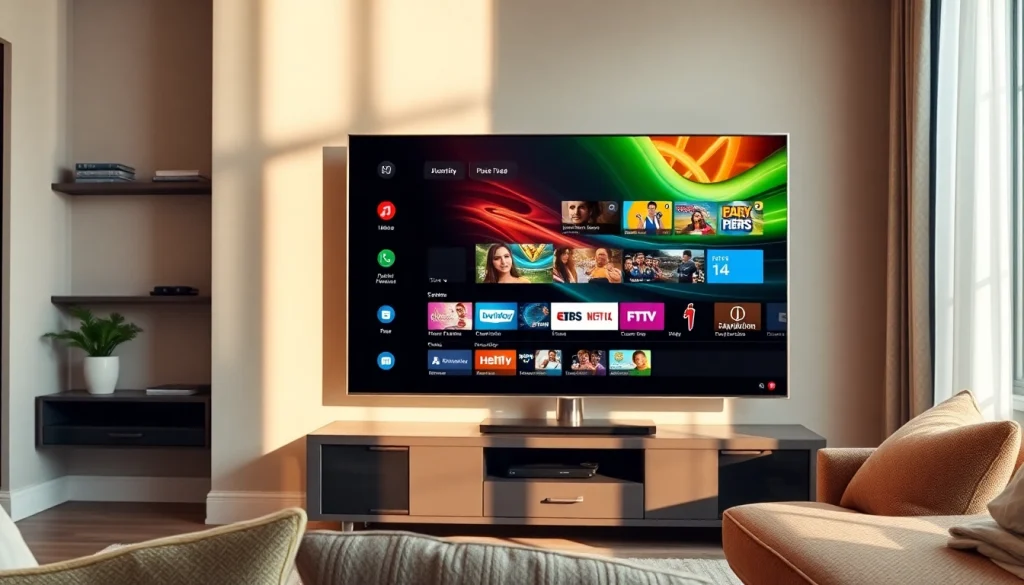 Utilisez le code IPTV sur un écran moderne dans un salon accueillant.