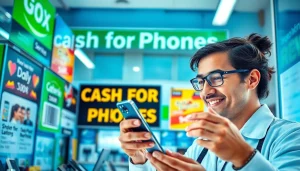 Offering cash for phones Bryant AR with expert technicians and vibrant storefront ambiance.