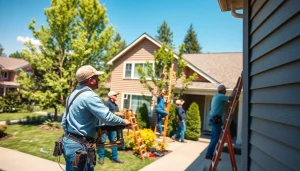 Showcasing Siding Replacement Tigard Oregon, skilled workers installing new siding in a residential neighborhood.