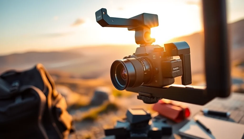 Stabilize your shots with a professional gimbal camera​ in an outdoor setting.