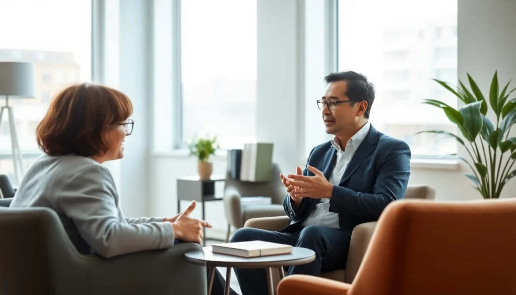 Consulting the best psychiatrist in dubai in a warm, professional office atmosphere.