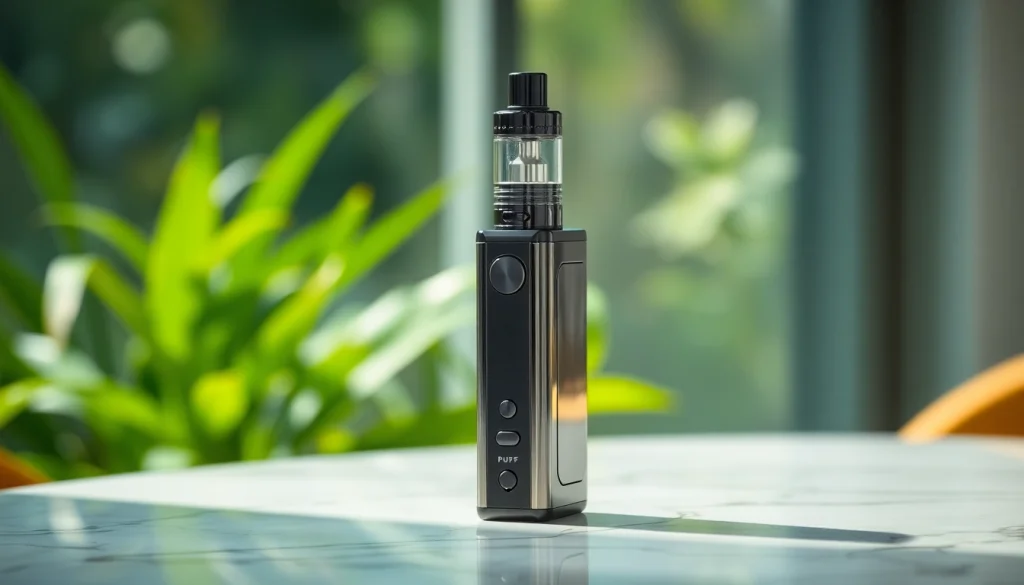 Showcasing the innovative puff pro device in a stylish setting, emphasizing modern design.