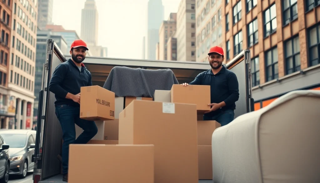 Best movers nyc efficiently handling a residential move in New York City, showcasing professionalism.