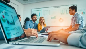 Find competitor customer list through collaborative market analysis in a bright office setting.