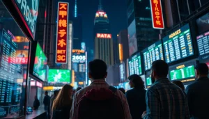 Engaging sports betting experience on a nouveau bookmaker site de paris sportif with vibrant night scenes.