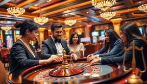 Promoting Responsible Gambling practices in an engaging casino environment with vibrant scenes.
