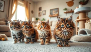 Playful Maine Coon cats for sale Sacramento in a cozy home setting, showcasing their unique features.