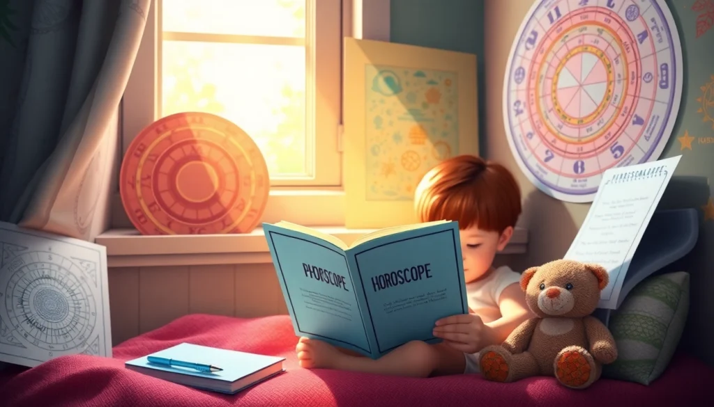 Engaging visualization of Kinderhoroskop book highlighting children's astrology and personality analysis.