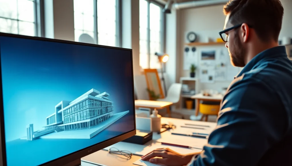 Erstellen von 3d visualisierung Modellen durch einen professionellen Künstler in einem modernen Studio.