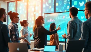 Professionals exploring social media metrics with a focus on facebook smm panel analytics.